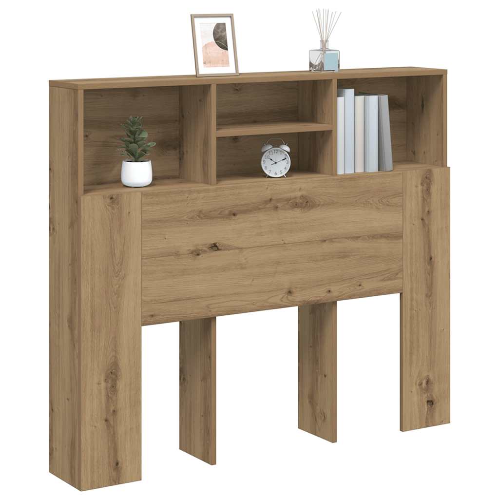 sengegavl med opbevaring 120x19x103,5cm konstrueret træ kunsteg