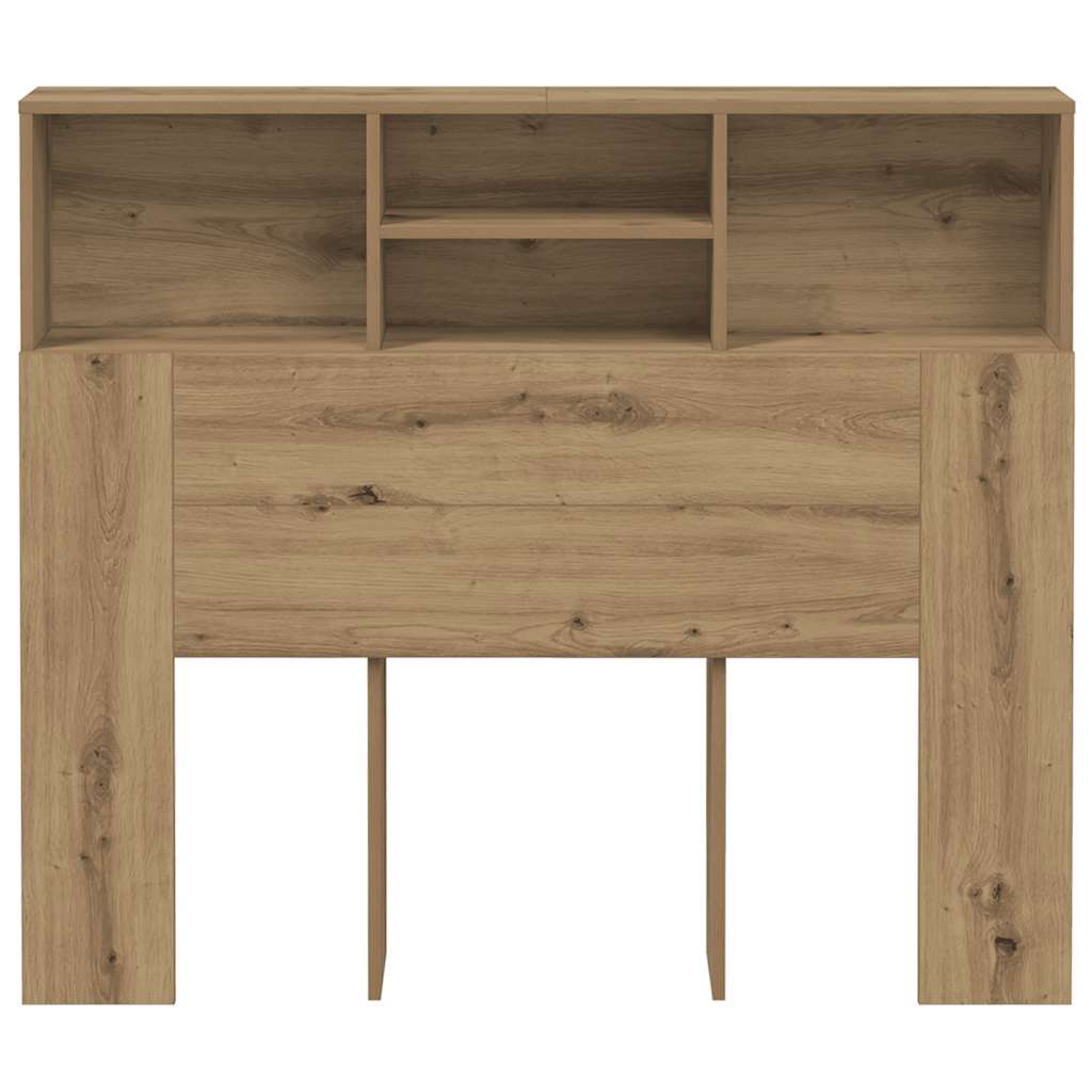 sengegavl med opbevaring 120x19x103,5cm konstrueret træ kunsteg