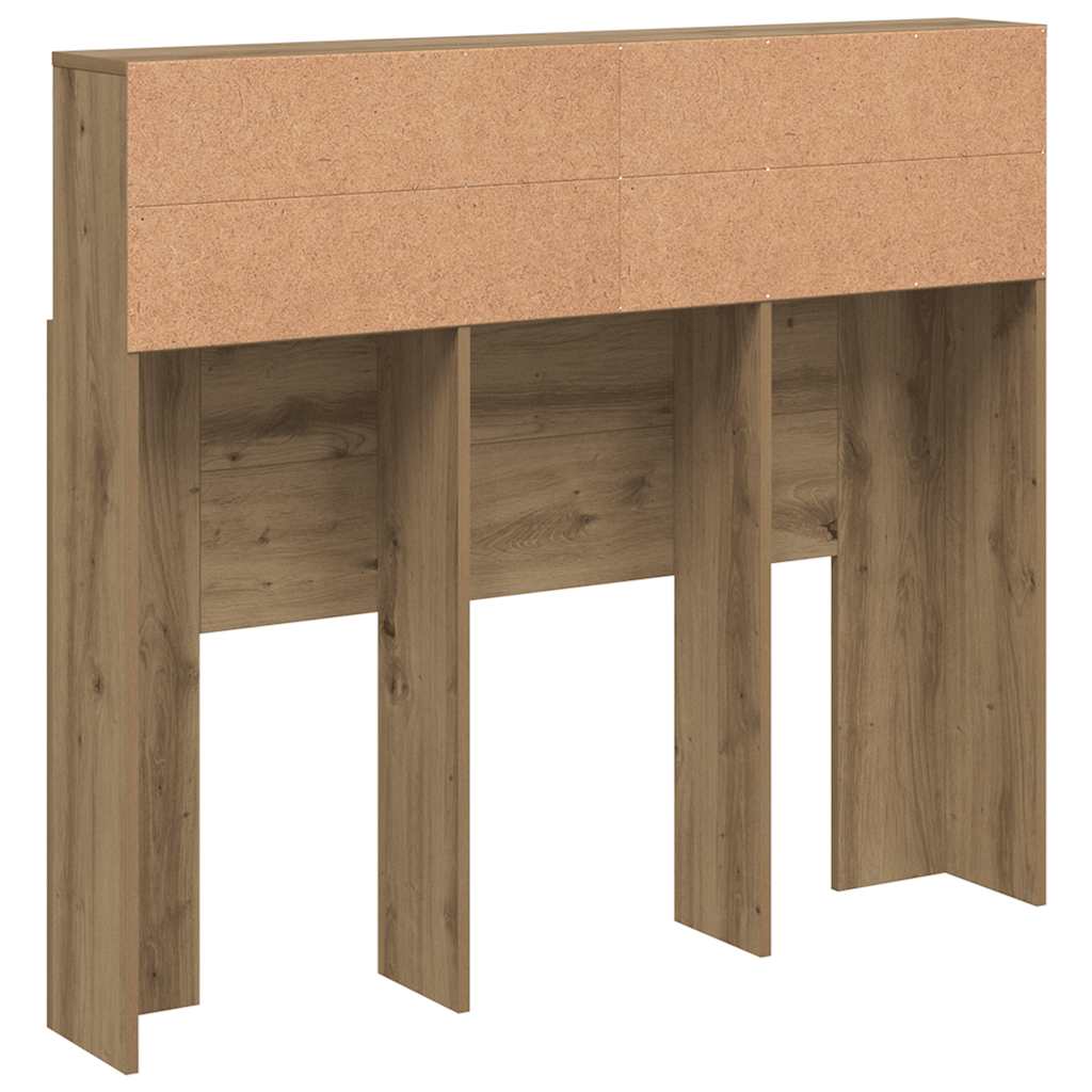 sengegavl med opbevaring 120x19x103,5cm konstrueret træ kunsteg