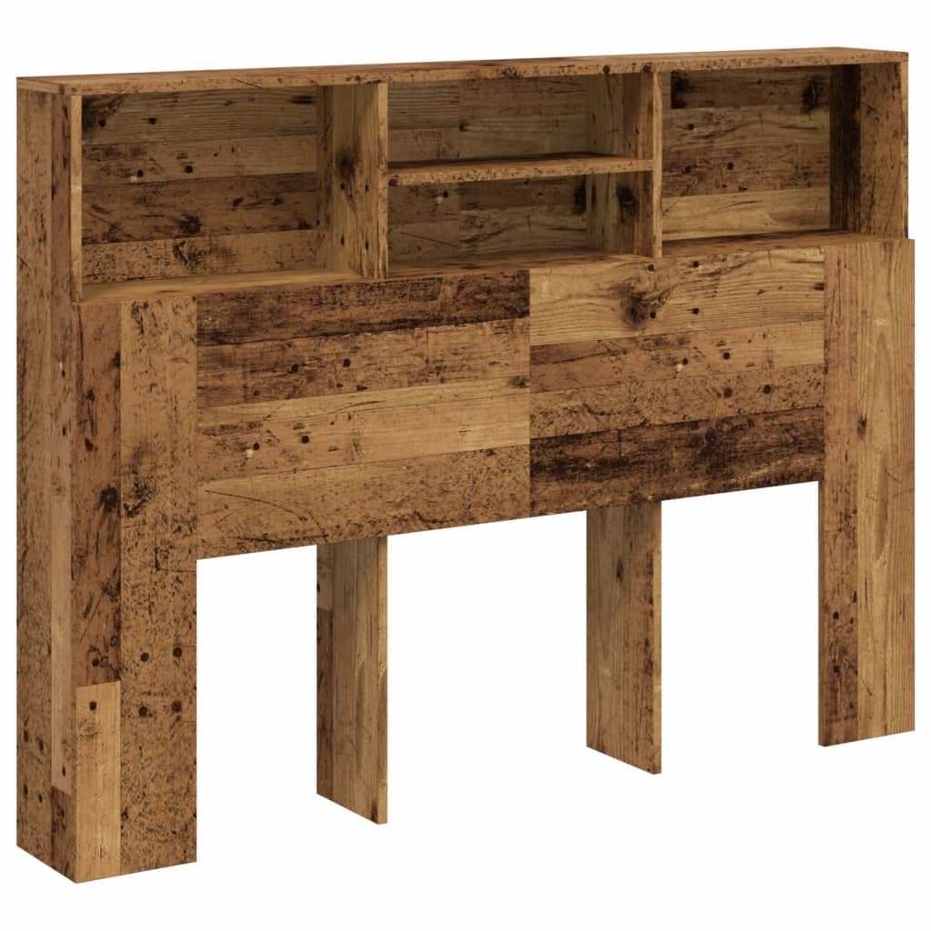 sengegavl m. opbevaring 140x19x103,5 cm antikt trælook