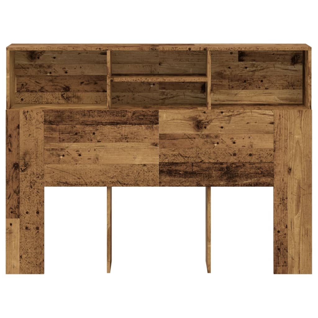 sengegavl m. opbevaring 140x19x103,5 cm antikt trælook