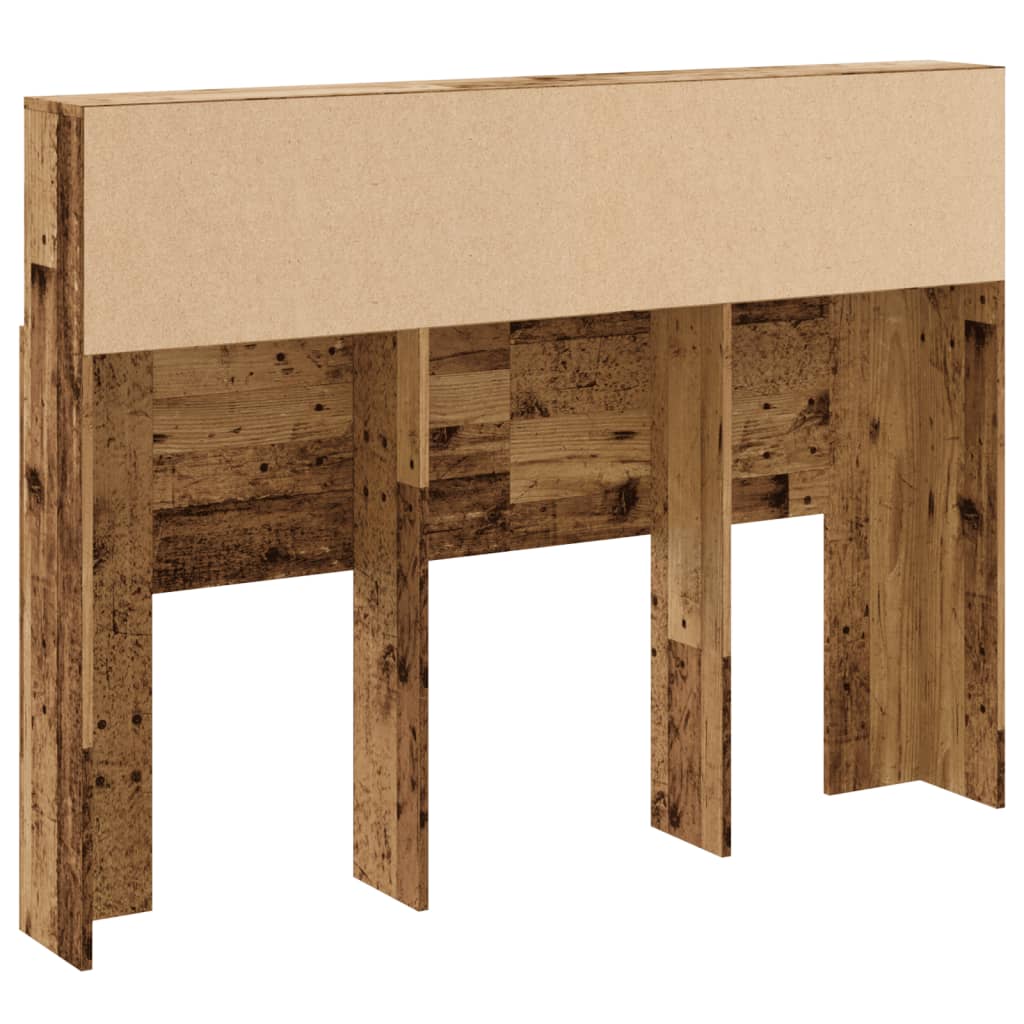 sengegavl m. opbevaring 140x19x103,5 cm antikt trælook
