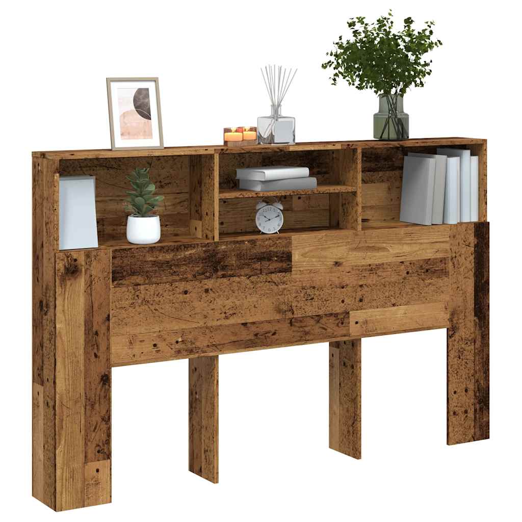 sengegavl m. opbevaring 160x19x103,5 cm konstrueret træ antikt