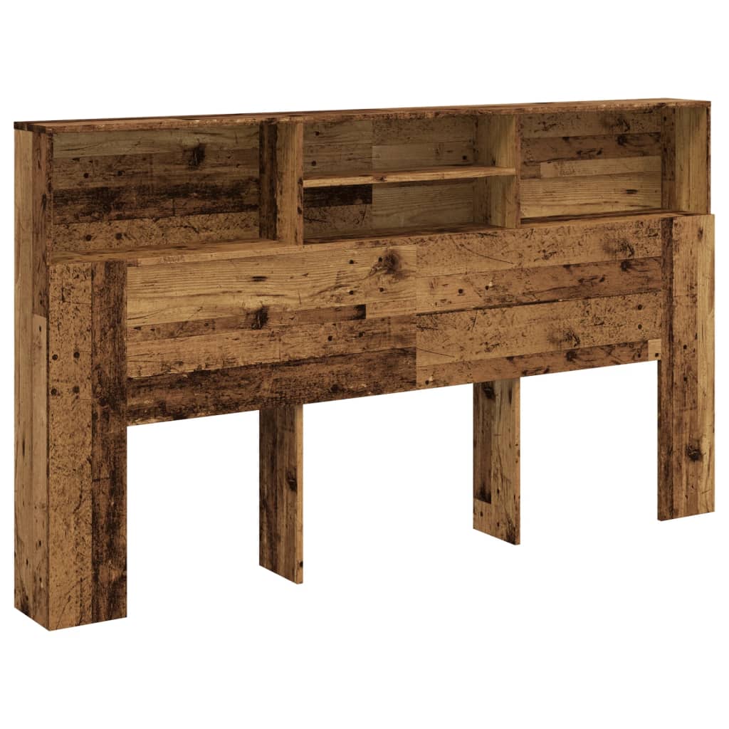 sengegavl m. opbevaring 180x19x103,5 cm konstrueret træ antikt