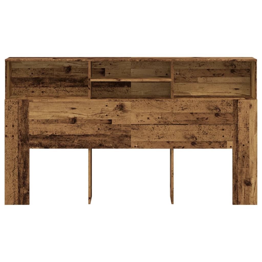 sengegavl m. opbevaring 180x19x103,5 cm konstrueret træ antikt