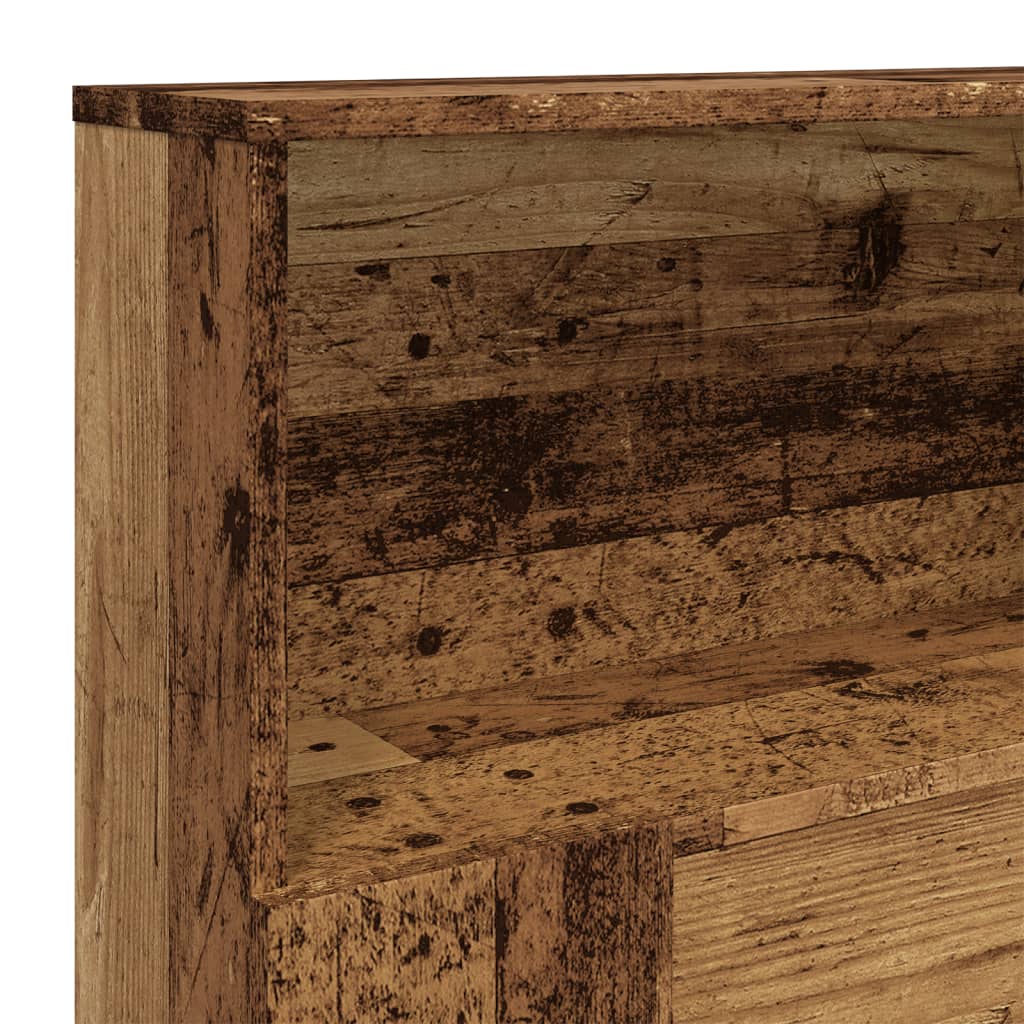 sengegavl m. opbevaring 180x19x103,5 cm konstrueret træ antikt