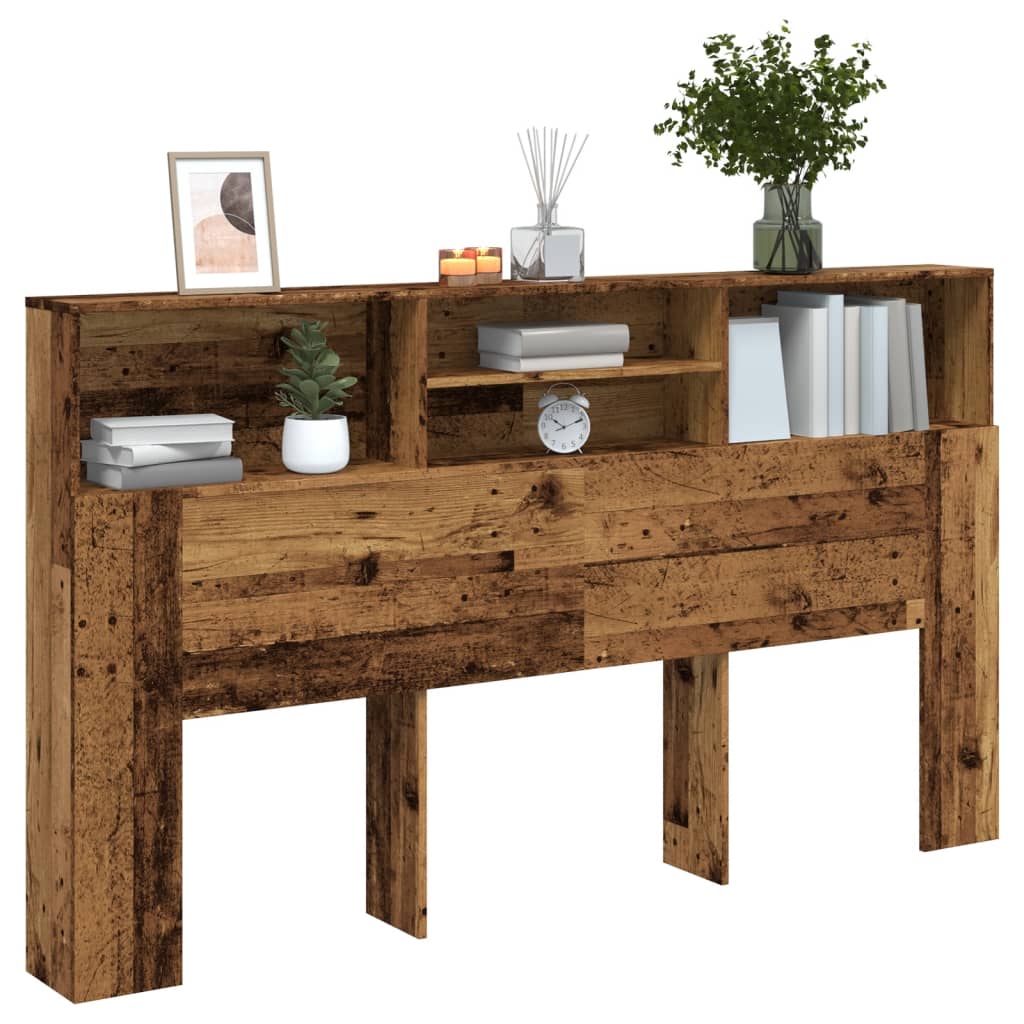 sengegavl m. opbevaring 180x19x103,5 cm konstrueret træ antikt