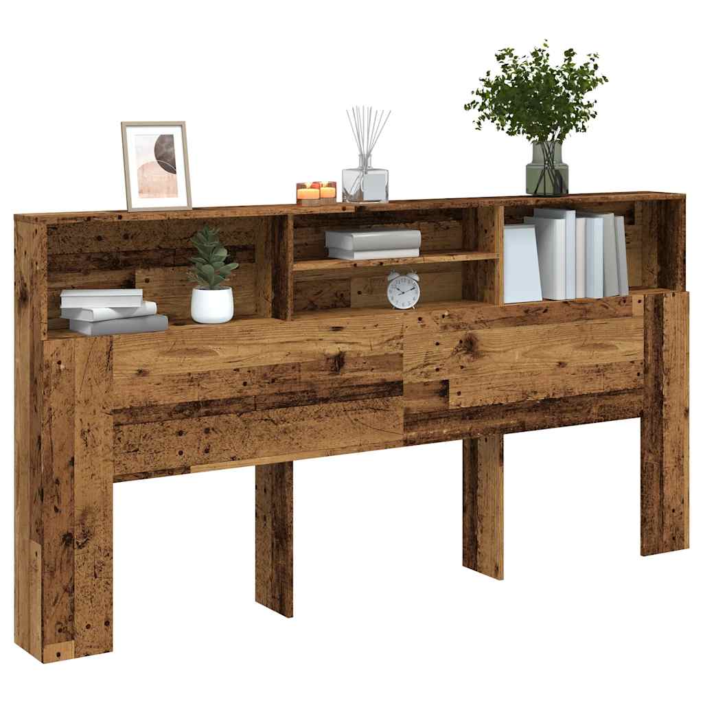 sengegavl med opbevaring 200x19x103,5 cm konstrueret træ