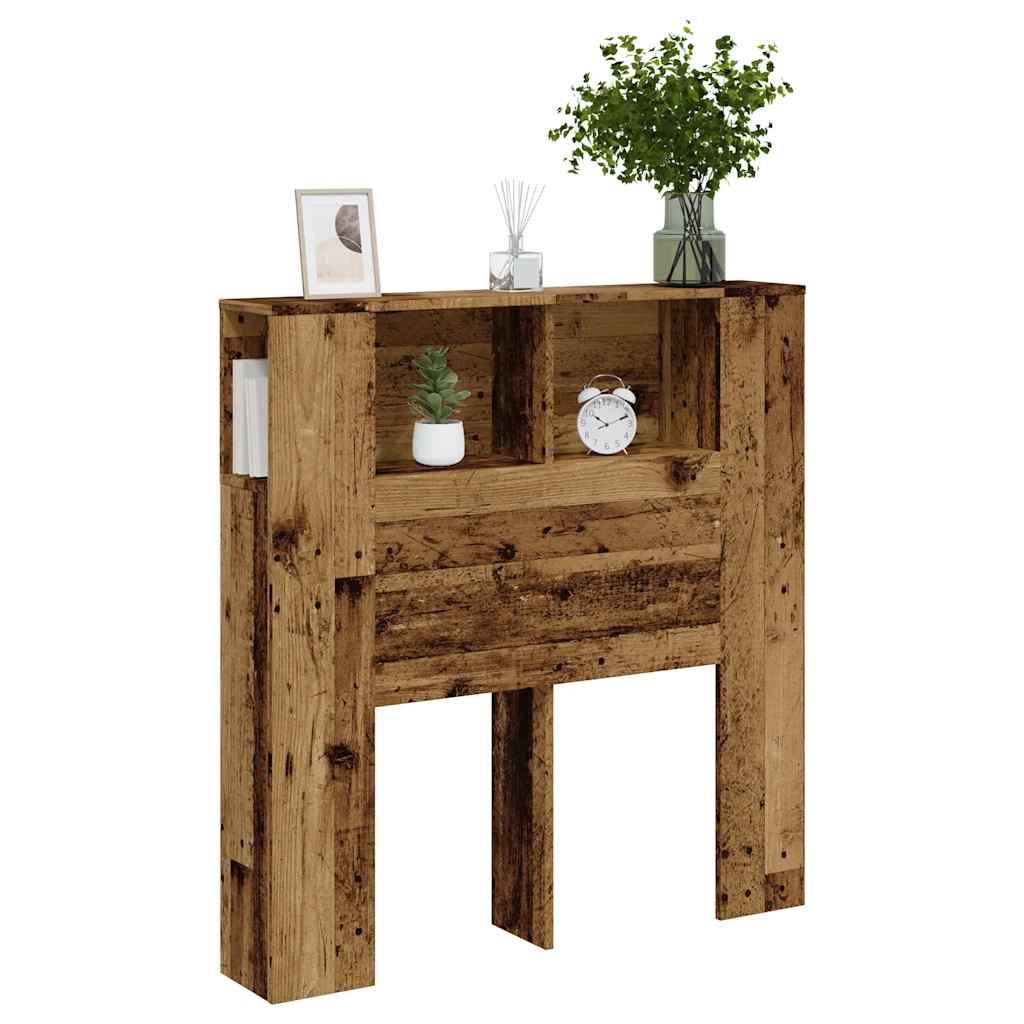 sengegavl 100x18,5x102,5 cm konstrueret træ antikt trælook