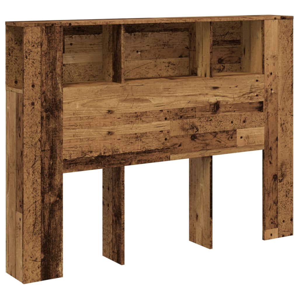 sengegavl m. opbevaring 140x18,5x102,5 cm konstrueret træ antik