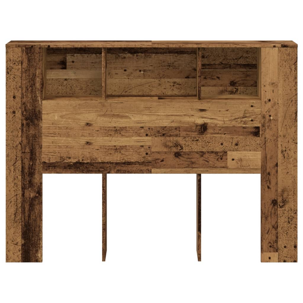 sengegavl m. opbevaring 140x18,5x102,5 cm konstrueret træ antik