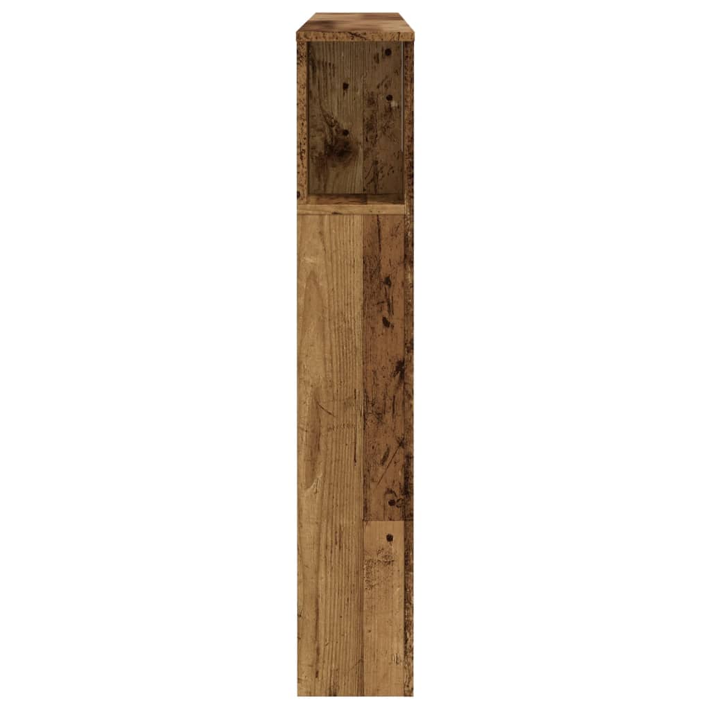 sengegavl m. opbevaring 140x18,5x102,5 cm konstrueret træ antik