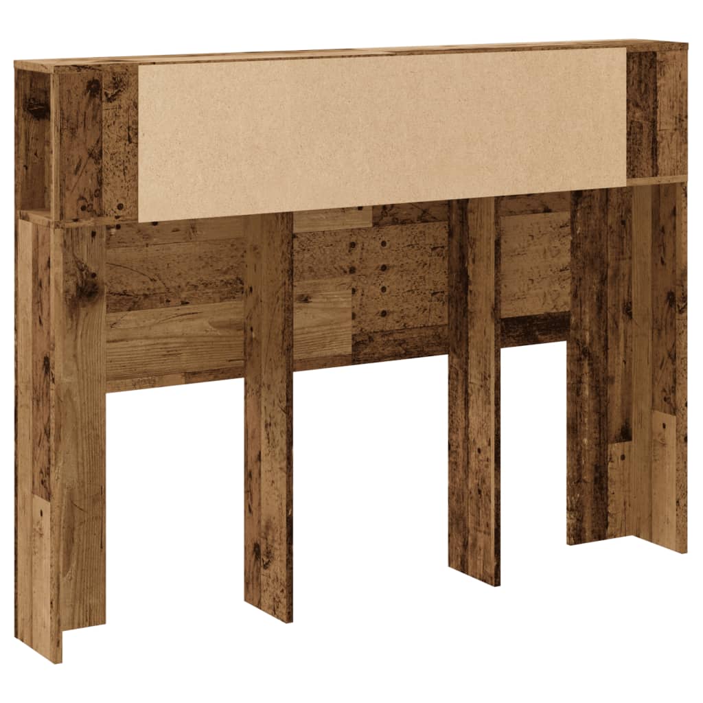 sengegavl m. opbevaring 140x18,5x102,5 cm konstrueret træ antik