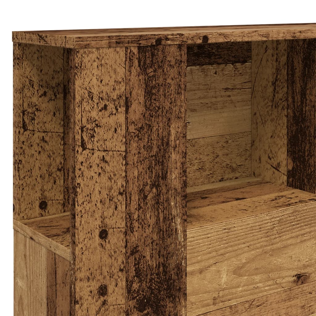 sengegavl m. opbevaring 140x18,5x102,5 cm konstrueret træ antik