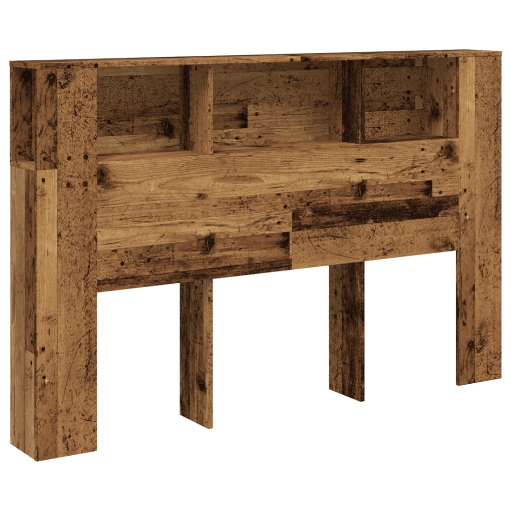 sengegavl m. opbevaring 160x18,5x103,5cm konstrueret træ antikt