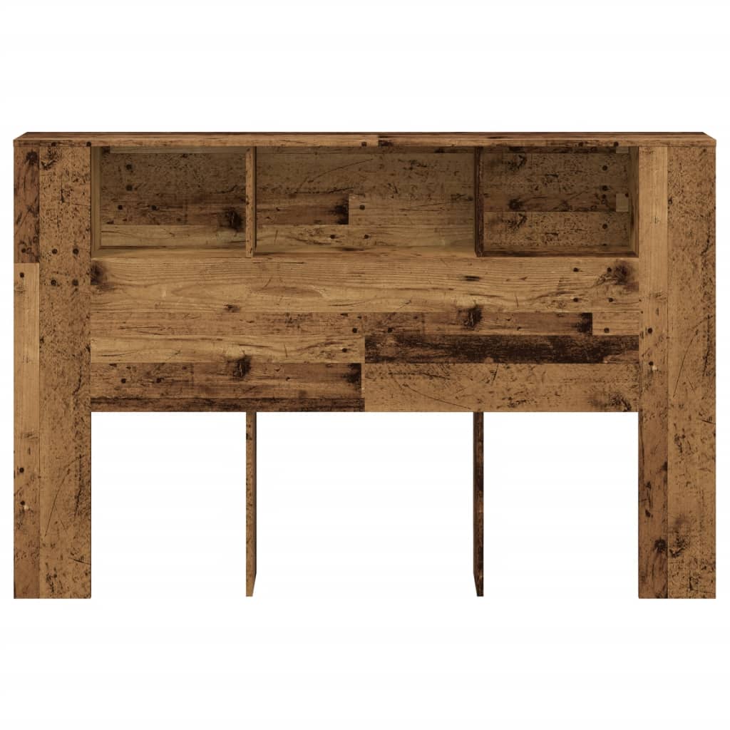 sengegavl m. opbevaring 160x18,5x103,5cm konstrueret træ antikt