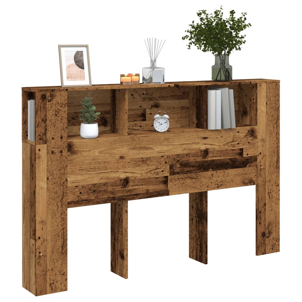 sengegavl m. opbevaring 160x18,5x103,5cm konstrueret træ antikt
