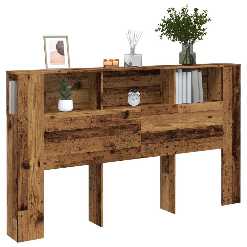 sengegavl med opbevaring 180x18,5x102,5 cm konstrueret træ