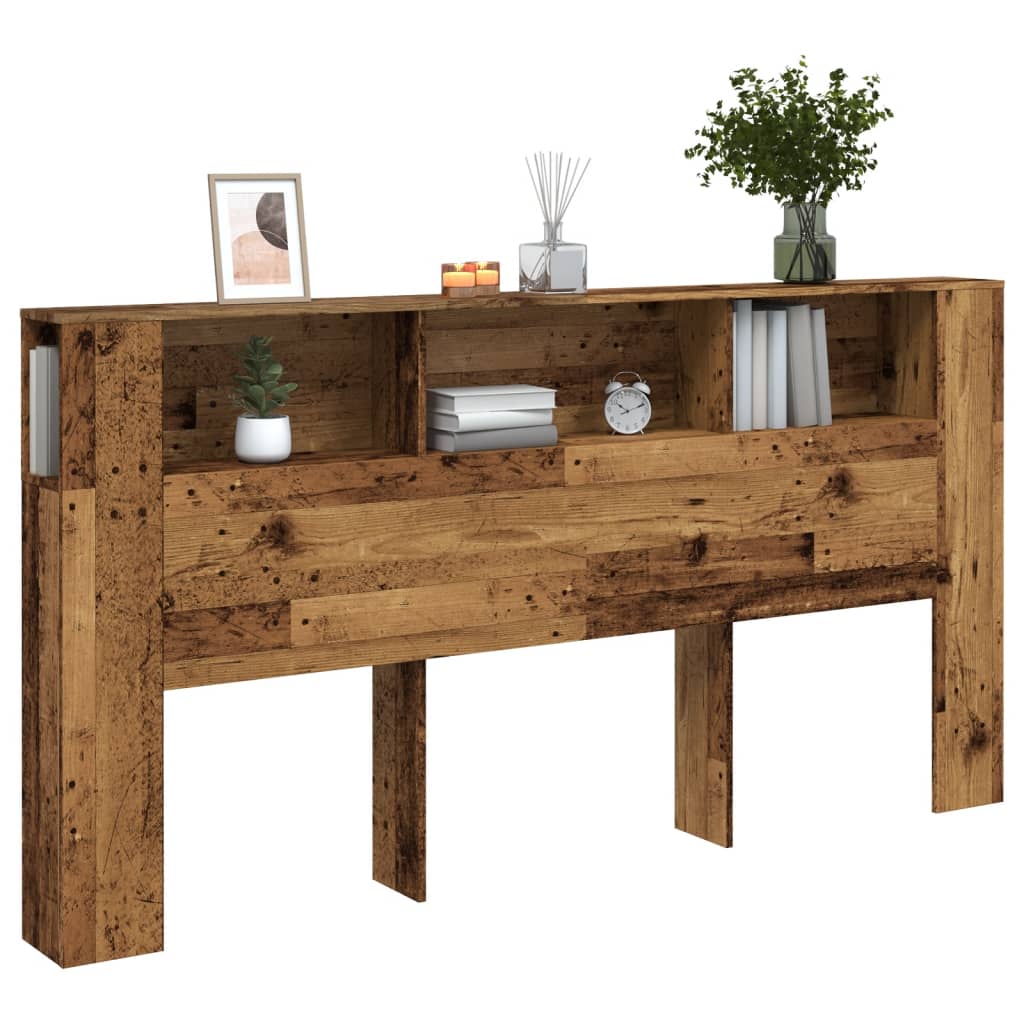 sengegavl med opbevaring 200x18,5x102,5 cm konstrueret træ