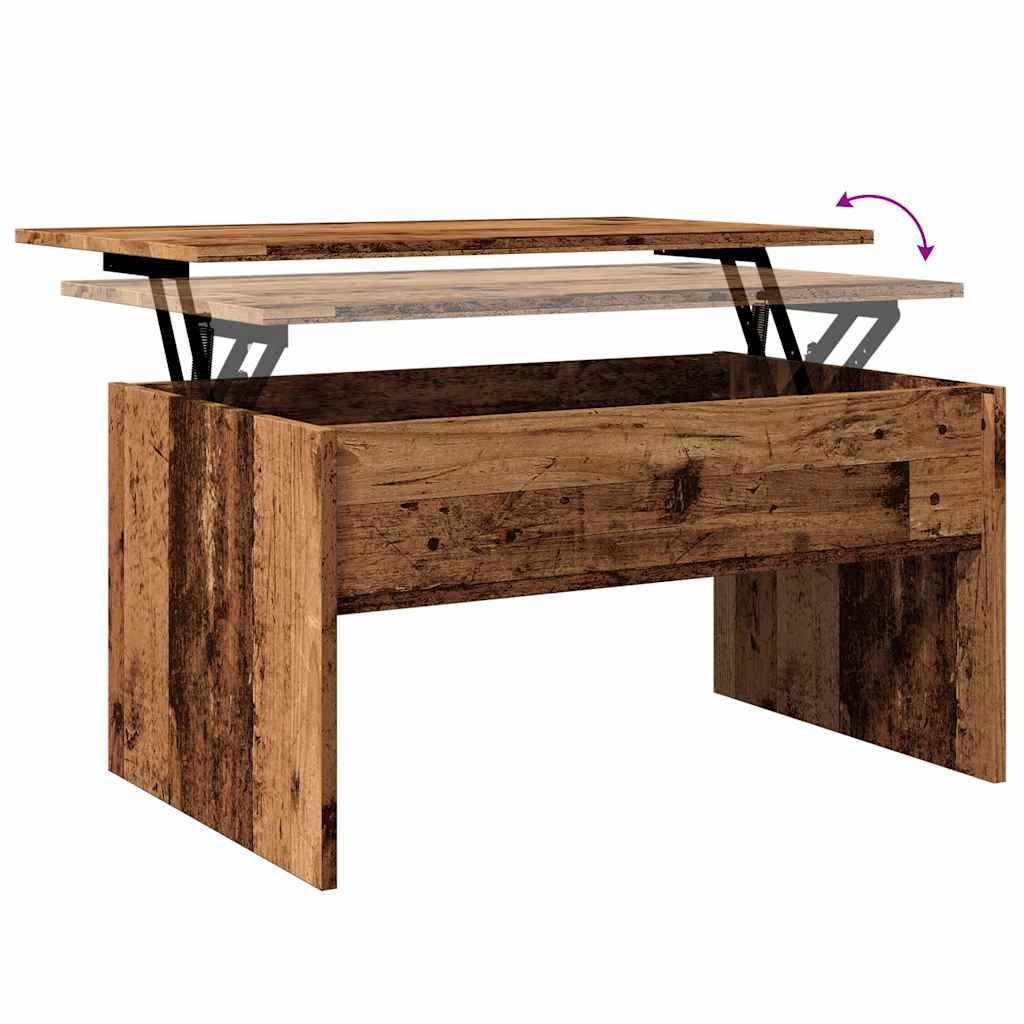 sofabord 80x50,5x41,5 cm konstrueret træ antikt træ