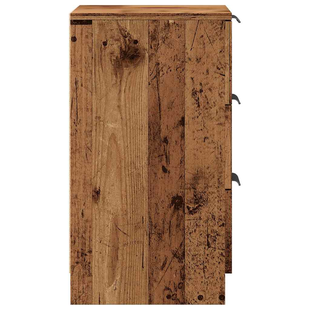 sengebord 40x36x65 cm konstrueret træ gammelt trælook