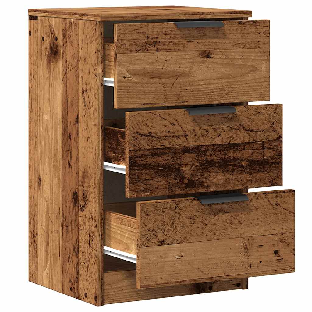 sengeborde 2 stk. 40x36x65 cm konstrueret træ gammelt trælook