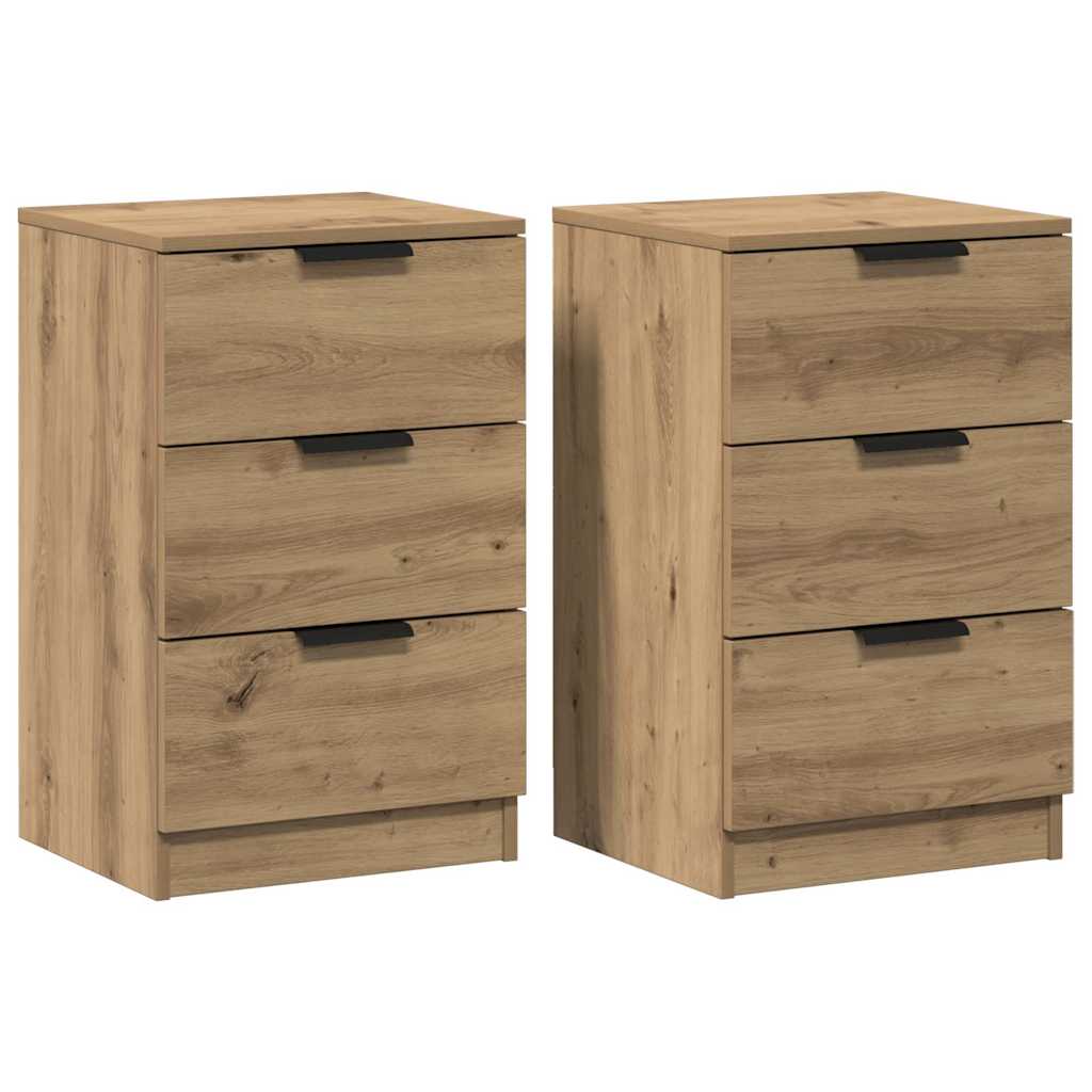 sengeborde 2 stk. 40x36x65 cm konstrueret træ kunsteg