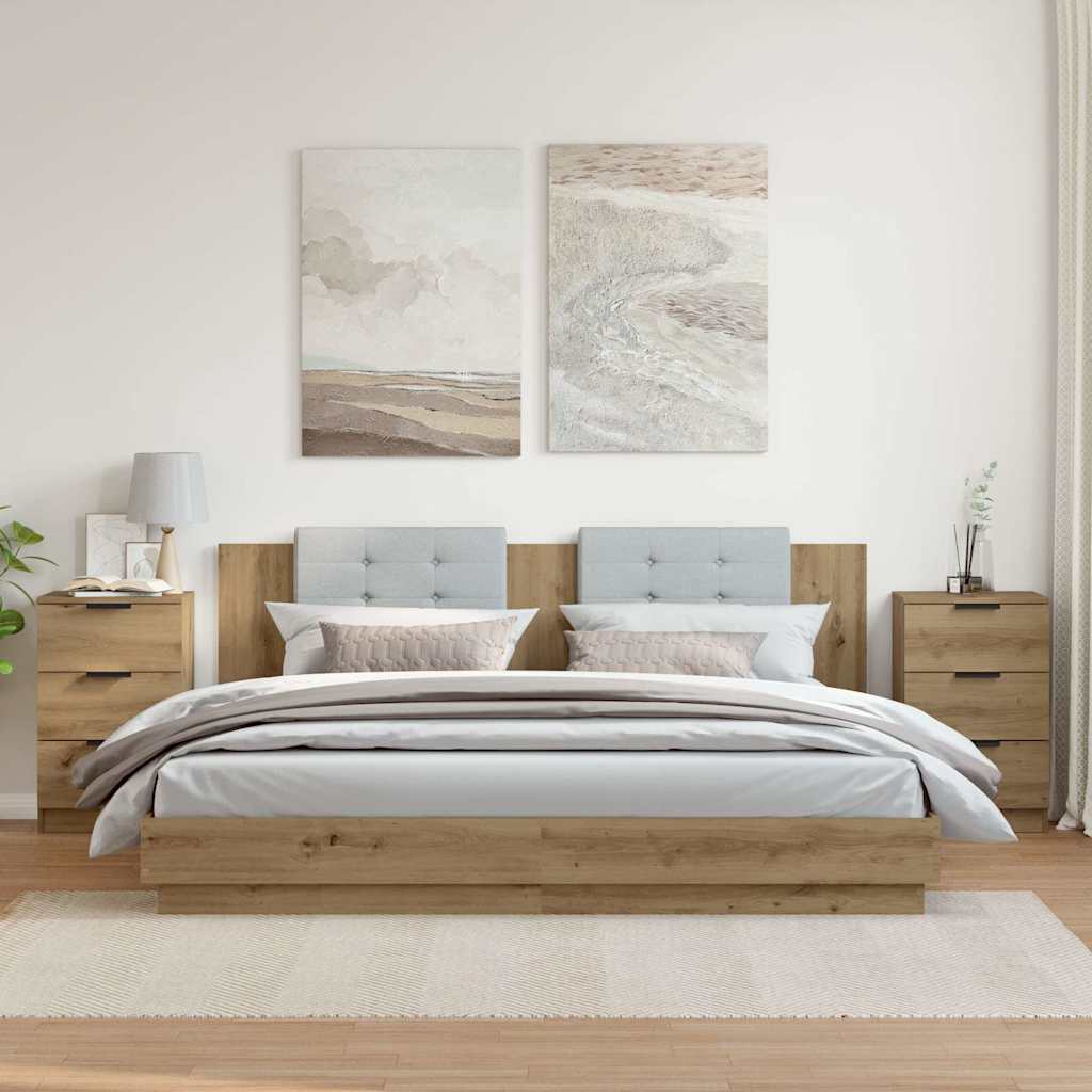 sengeborde 2 stk. 40x36x65 cm konstrueret træ kunsteg