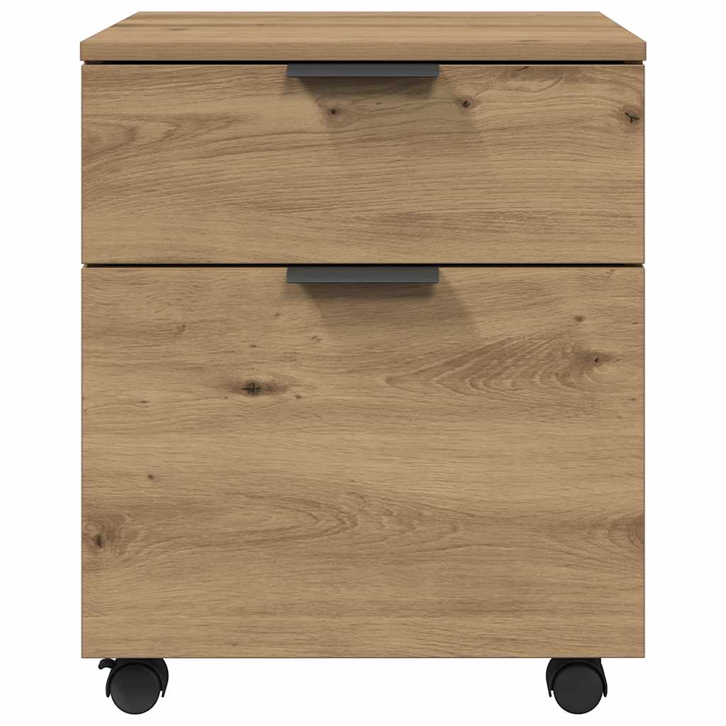 arkivskab med hjul 45x38x54 cm konstrueret træ kunsteg