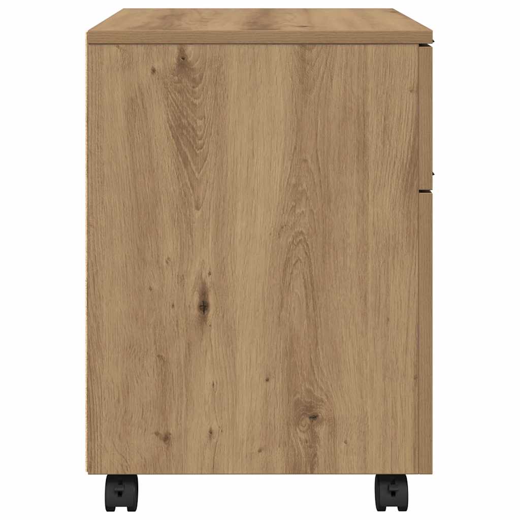 arkivskab med hjul 45x38x54 cm konstrueret træ kunsteg
