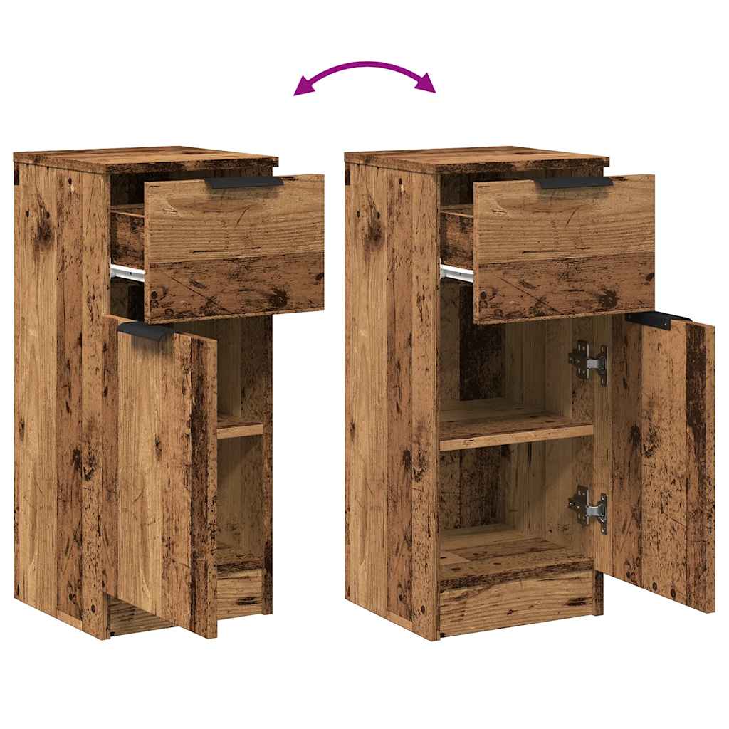 skænk 30x30x70 cm konstrueret træ antikt træ