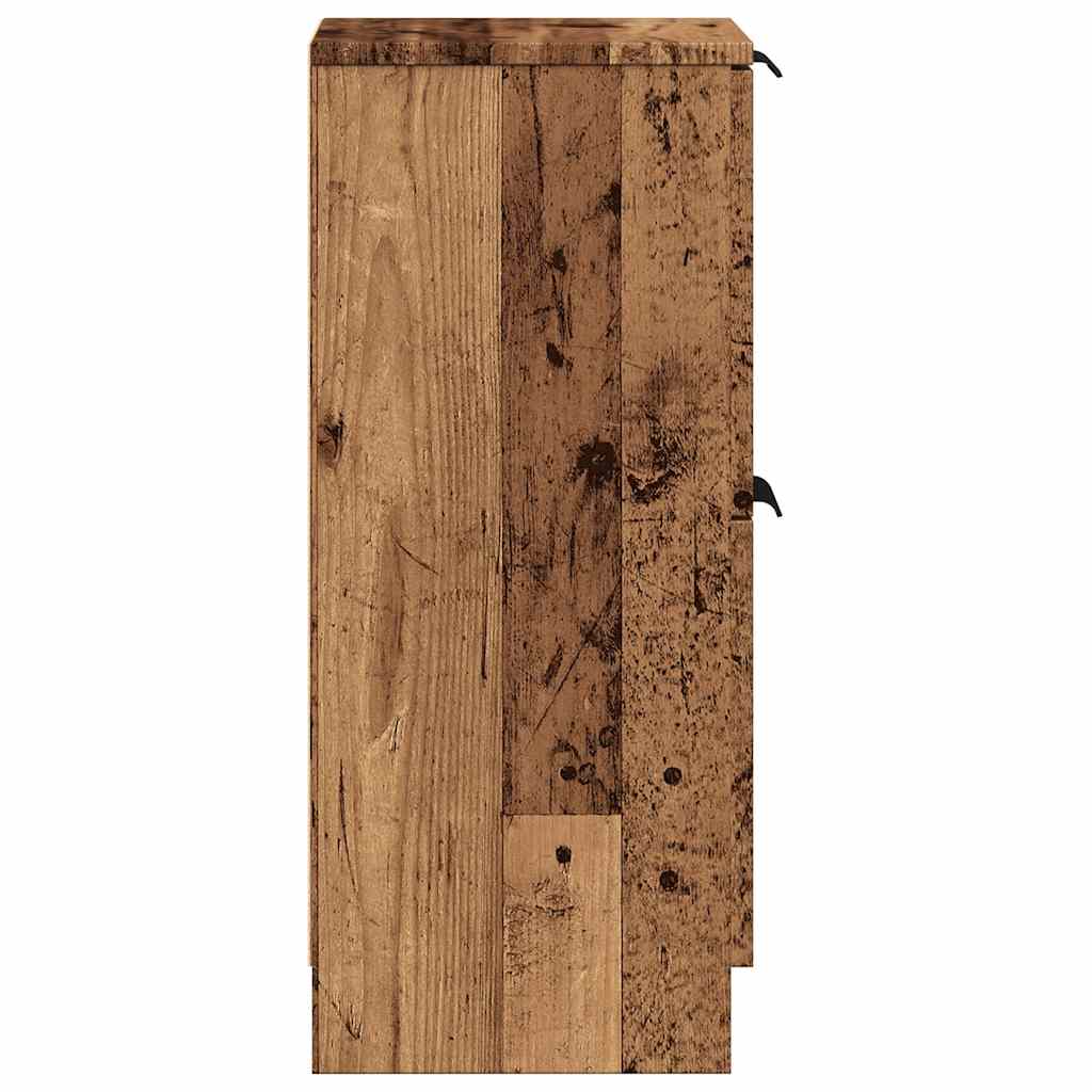 skænk 30x30x70 cm konstrueret træ antikt træ