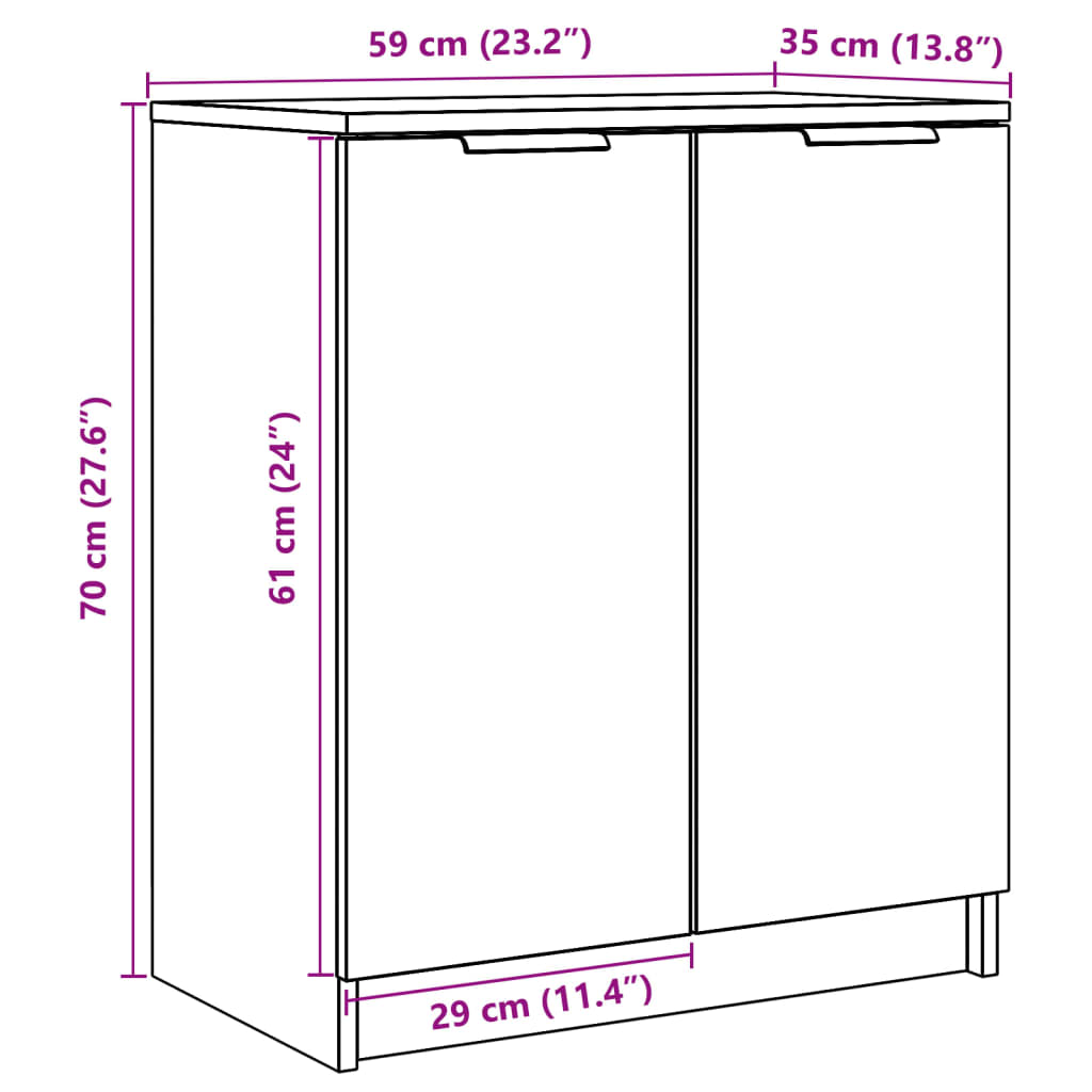 skoreol 59x35x70 cm konstrueret træ gammelt træ-look