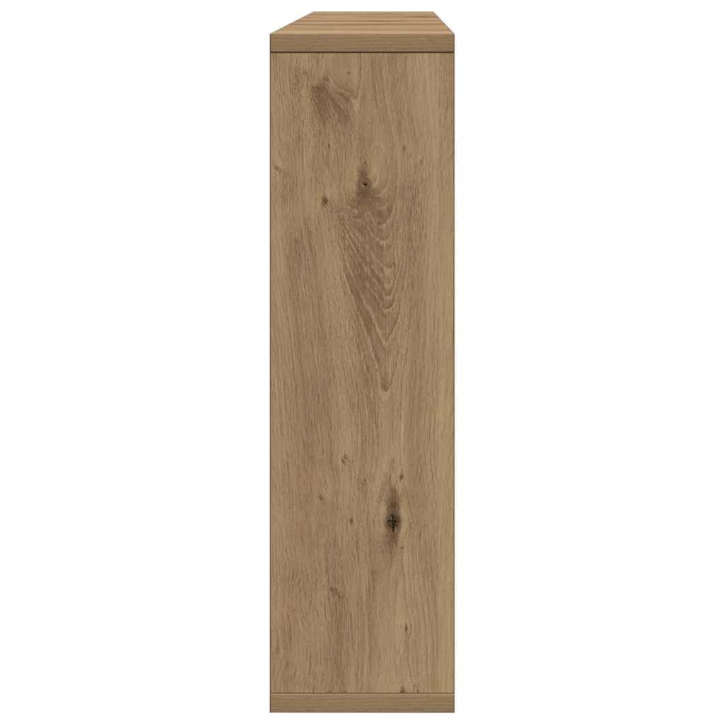 spejlskab med LED-lys 76x15x55 cm konstrueret træ kunsteg