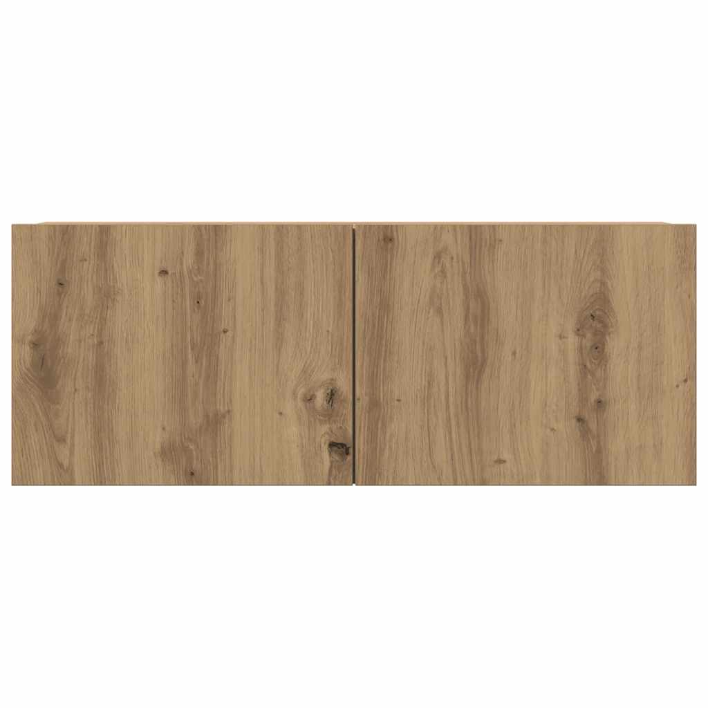 væghængte tv-borde 2 stk. 80x30x30 cm egetræsfarve