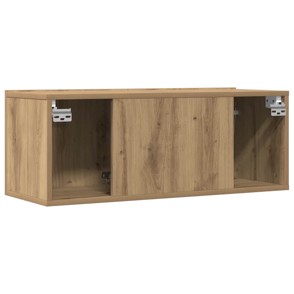 væghængte tv-borde 2 stk. 80x30x30 cm egetræsfarve
