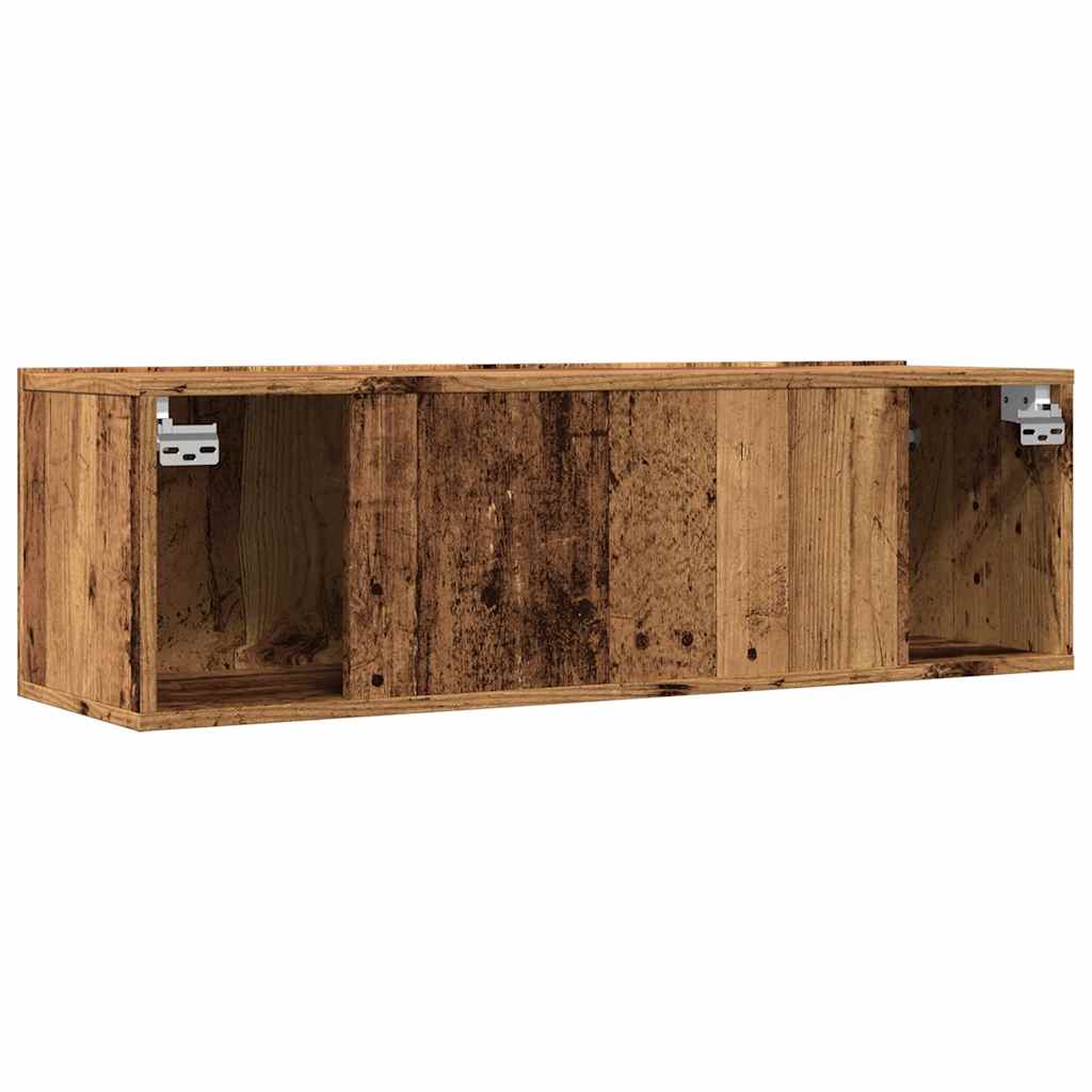 væghængte tv-borde 2 stk. 80x30x30 cm gammelt træ-look