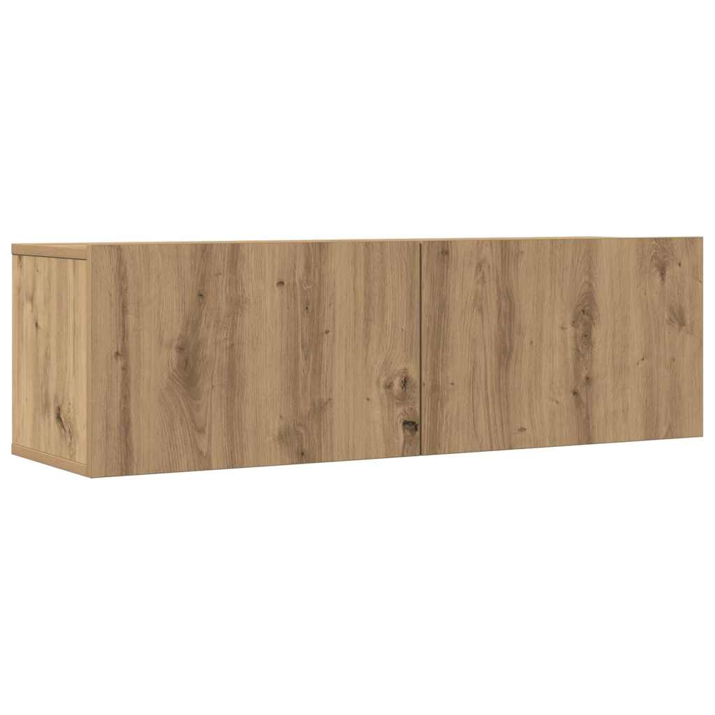 væghængte tv-borde 2 stk. 100x30x30 cm egetræsfarve