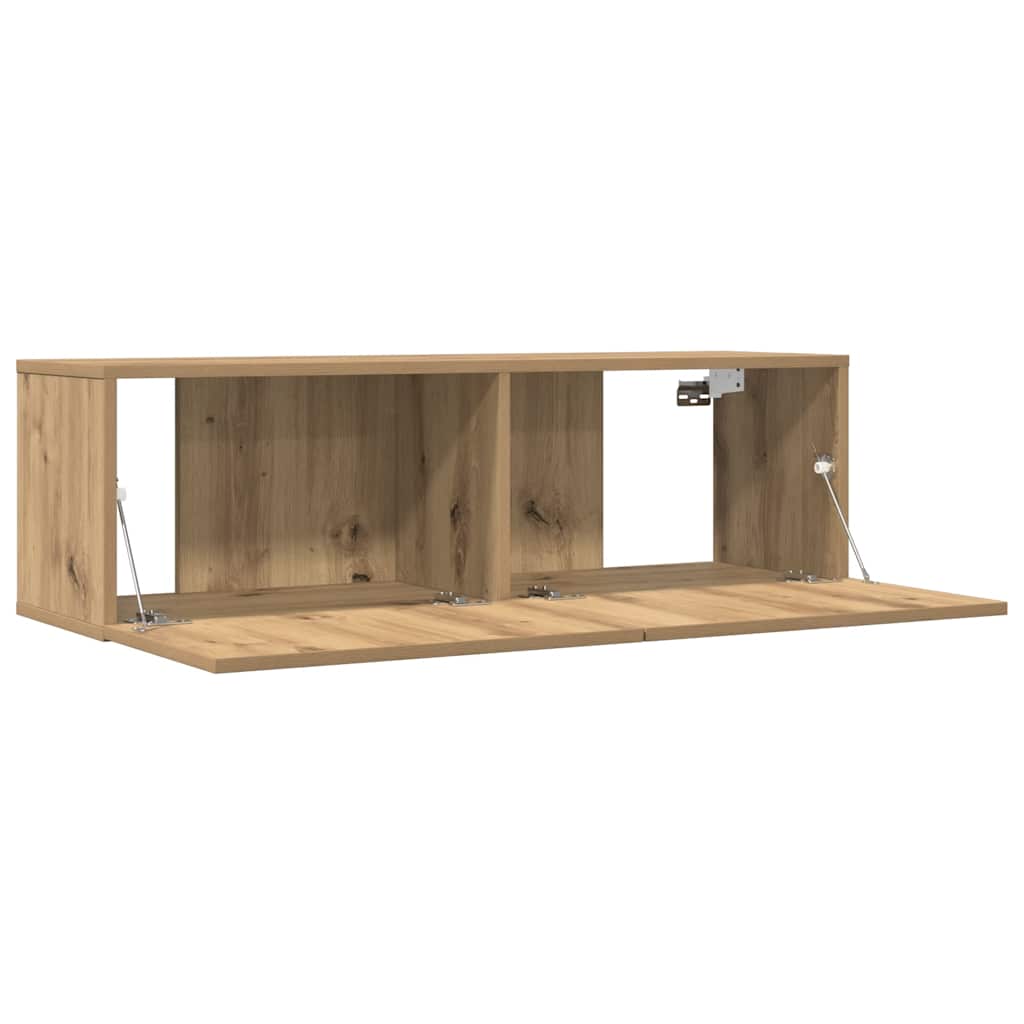 væghængte tv-borde 2 stk. 100x30x30 cm egetræsfarve