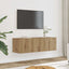 væghængte tv-borde 2 stk. 100x30x30 cm egetræsfarve