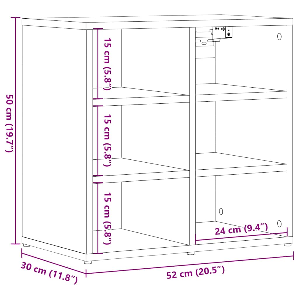 skoskabe 2 stk. 52x30x50 cm antikt træ