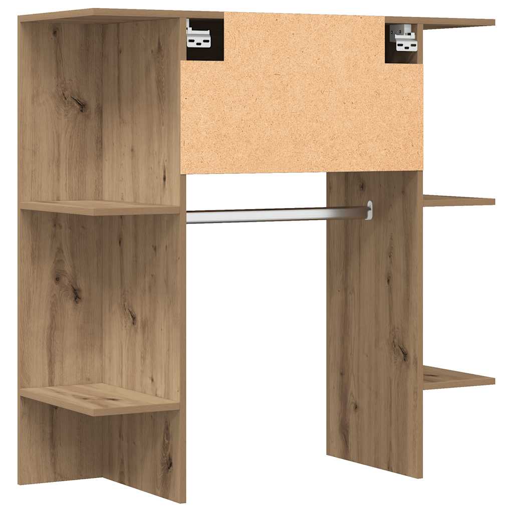 entrémøbel 97,5x37x99 cm konstrueret træ artisan egetræsfarve