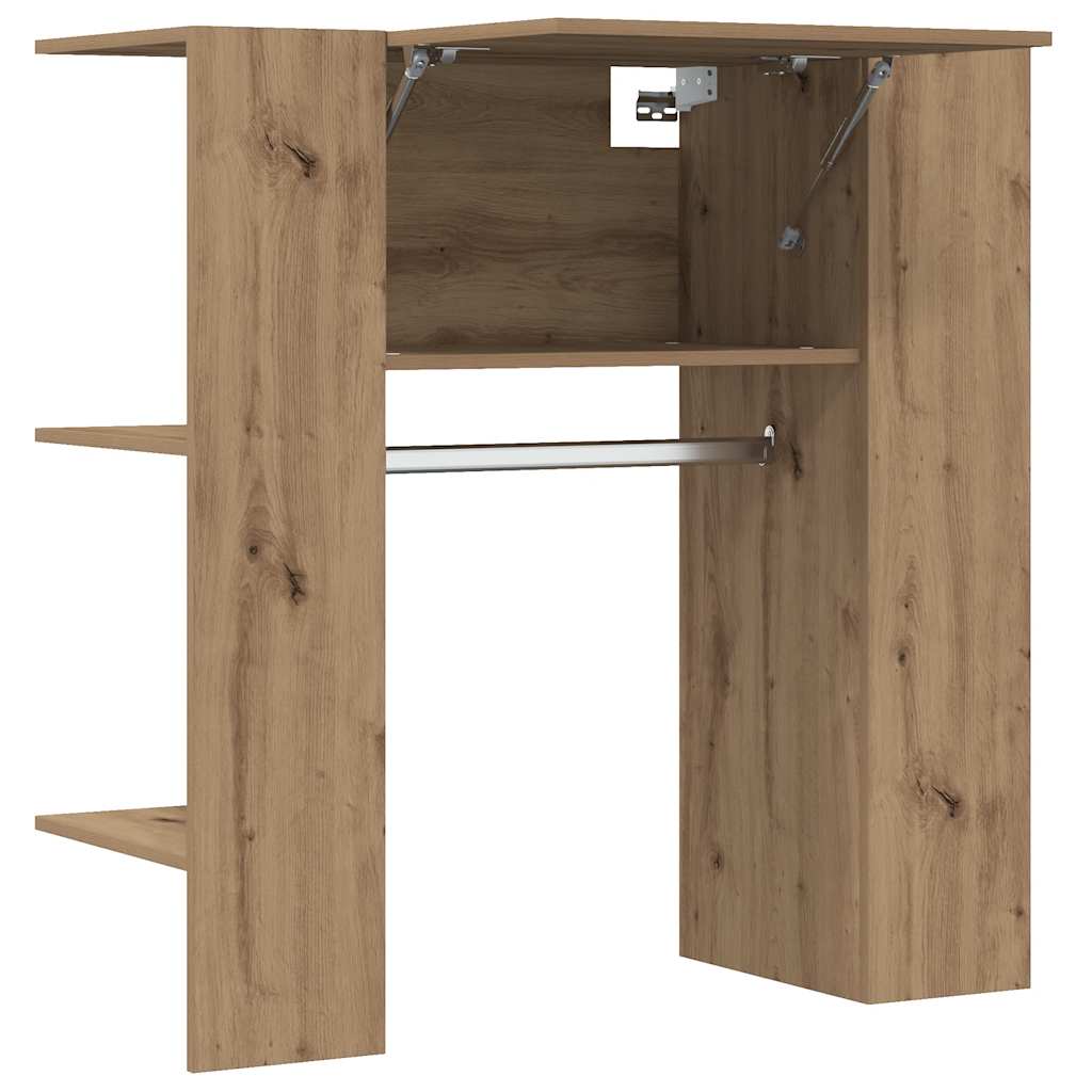 entrémøbel 97,5x37x99 cm konstrueret træ artisan egetræsfarve
