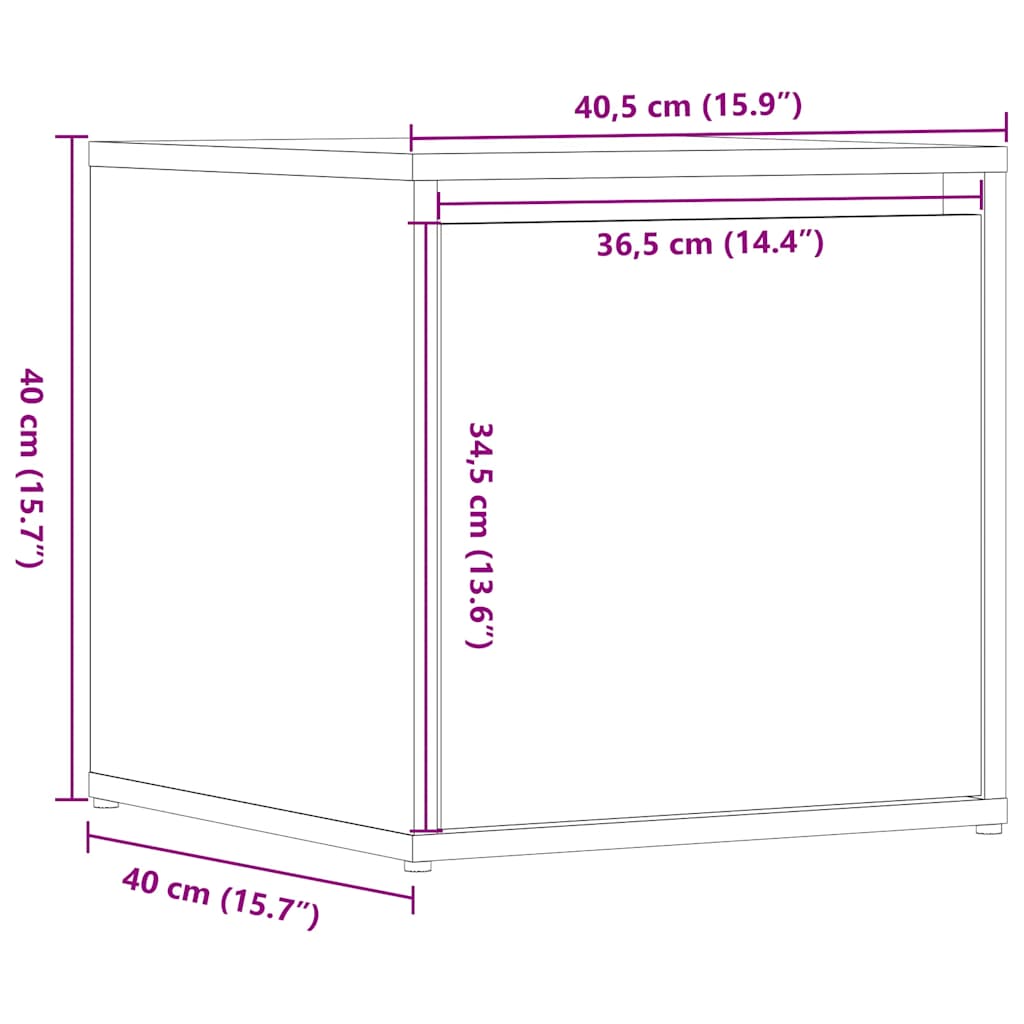 opbevaringsskab 40,5x40x40 cm konstrueret træ gammelt træ-look