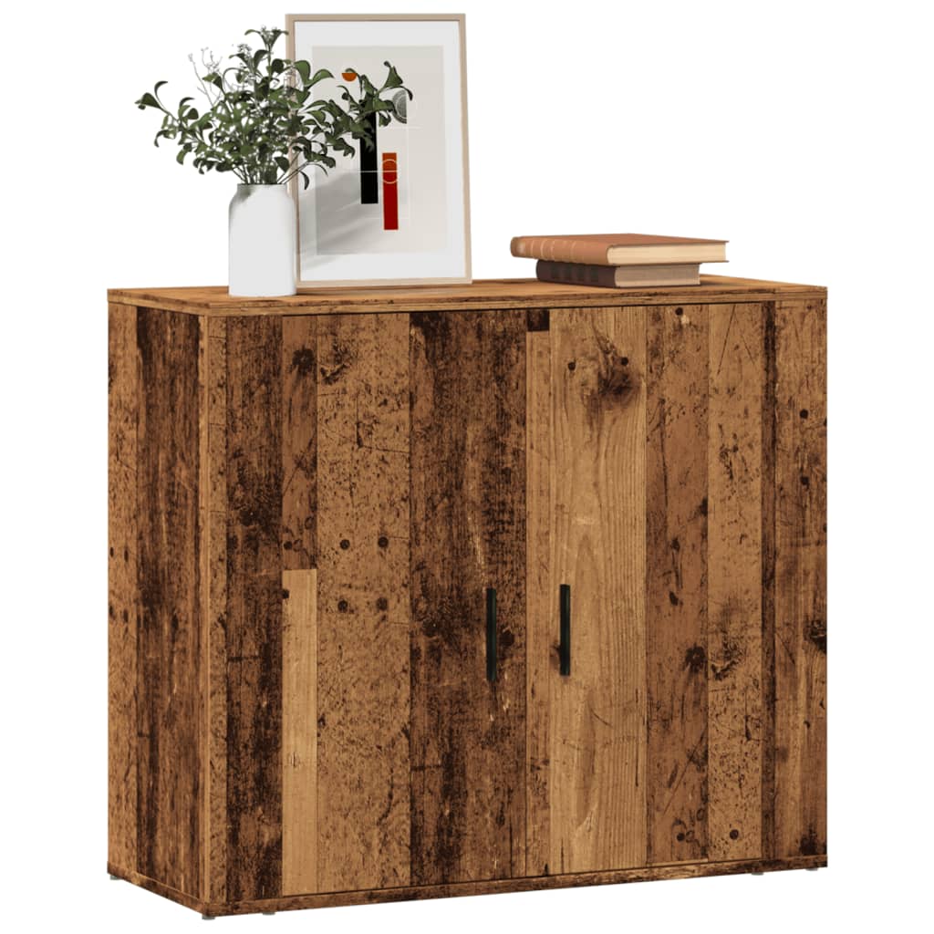 skænk 80x33x70 cm konstrueret træ gammelt træ-look