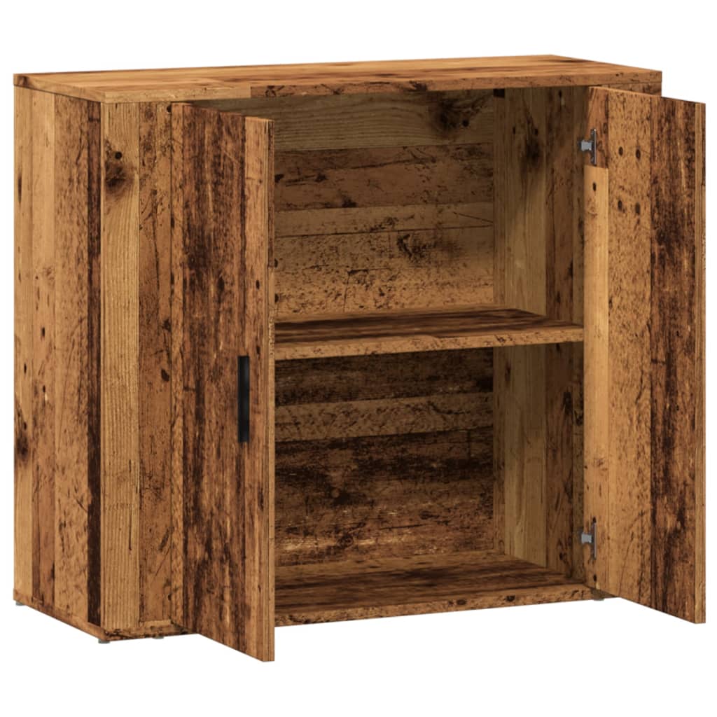 skænk 80x33x70 cm konstrueret træ gammelt træ-look