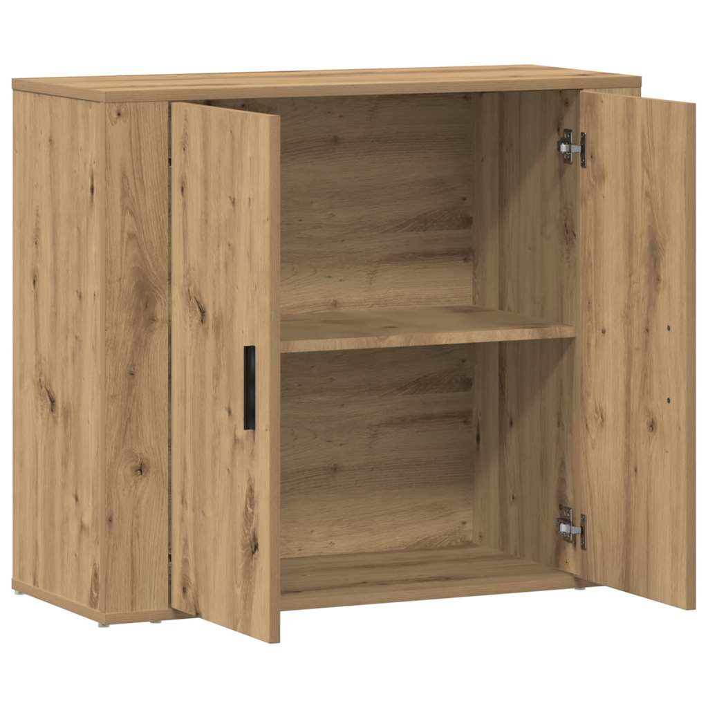 skænk 80x33x70 cm konstrueret træ egetræsfarve