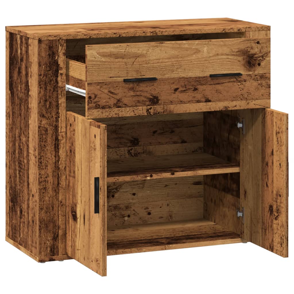 skænk 80x33x70 cm konstrueret træ gammelt træ-look