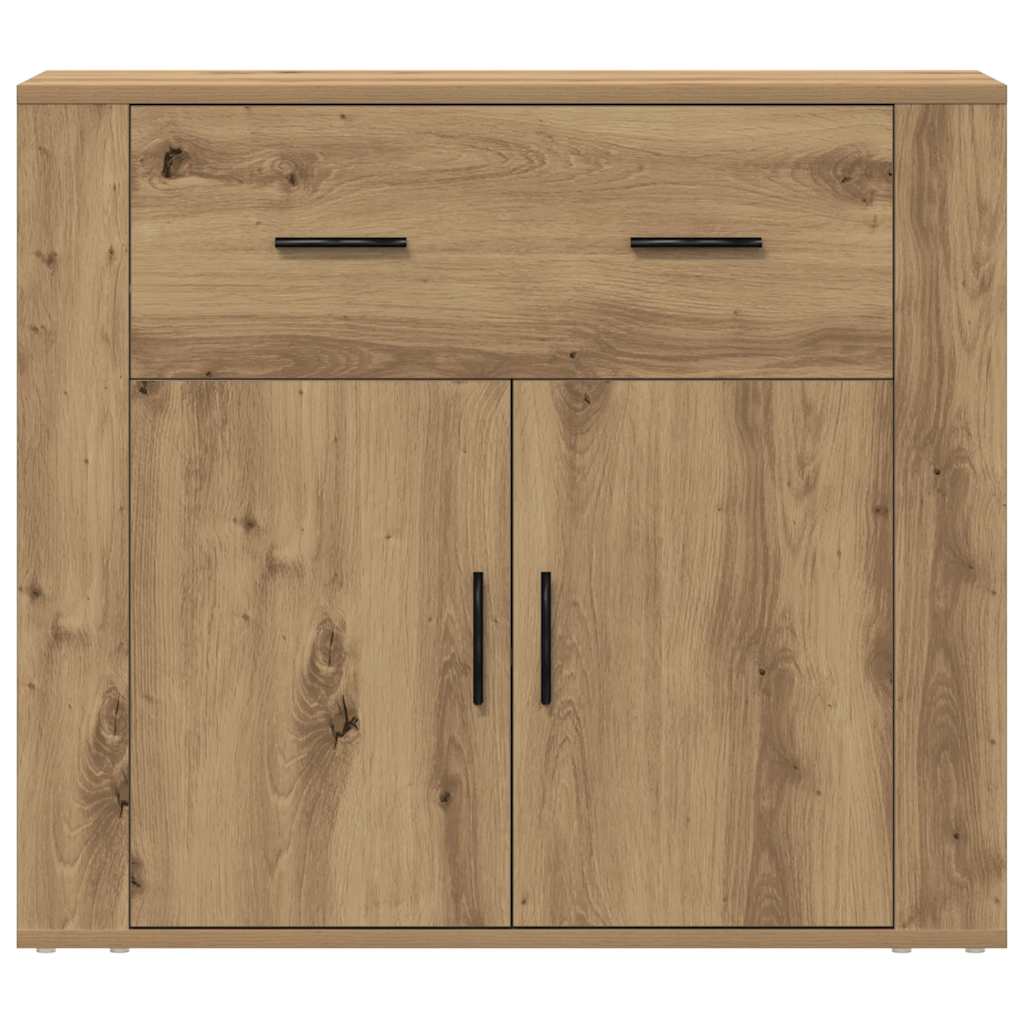 skænk 80x33x70 cm konstrueret træ egetræsfarve