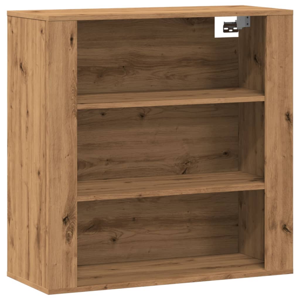 vægskab 80x33x80 cm konstrueret træ egetræsfarve